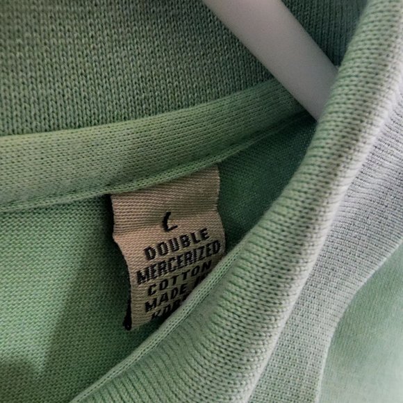 Peter Millar Double Mercerized‎ Cotton Men's Sz L Green Embroidered Polo Shirt. - Picture 3 of 6